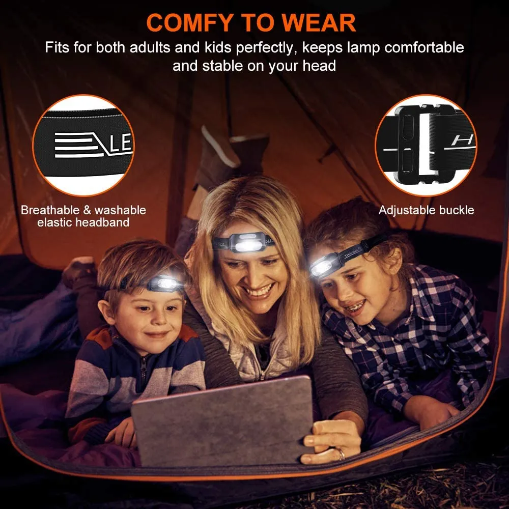 HULIANFU Mini Rechargeable  Headlamp Body Motion  Headlight Camping Flashlight Head Light Torch Lamp With USB