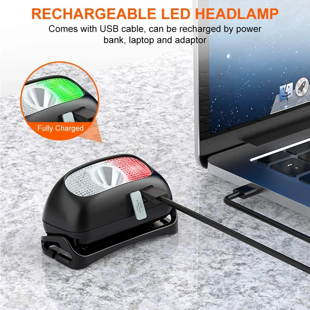 HULIANFU Mini Rechargeable  Headlamp Body Motion  Headlight Camping Flashlight Head Light Torch Lamp With USB