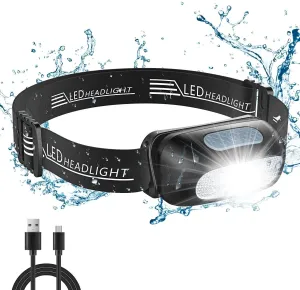 HULIANFU Mini Rechargeable  Headlamp Body Motion  Headlight Camping Flashlight Head Light Torch Lamp With USB