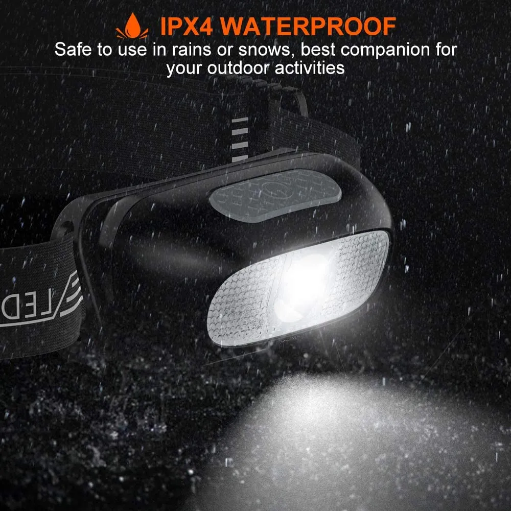 HULIANFU Mini Rechargeable  Headlamp Body Motion  Headlight Camping Flashlight Head Light Torch Lamp With USB