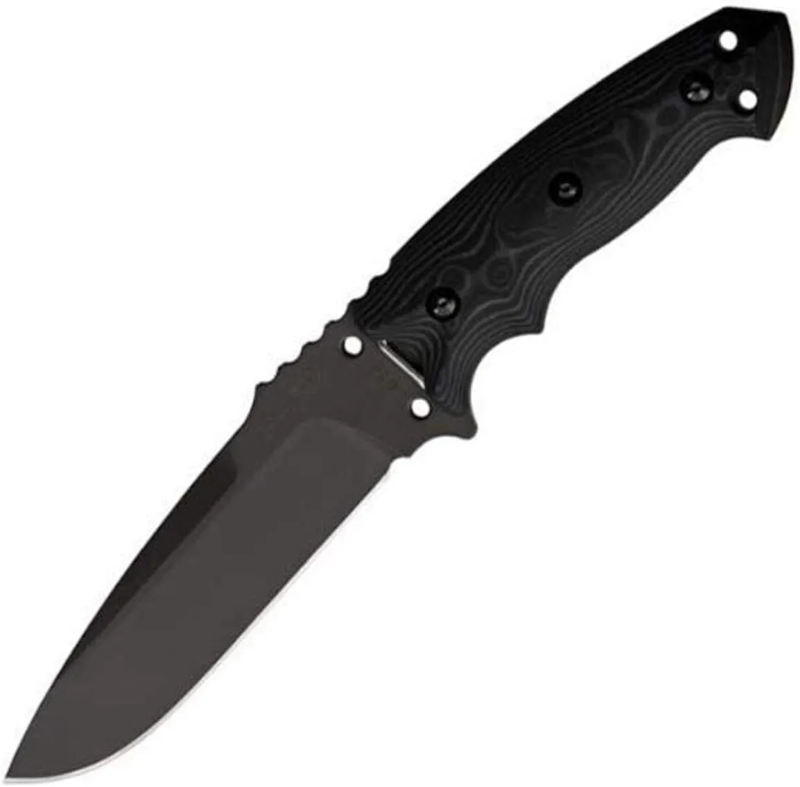 Hunting Knife Fixed Blade Ex F01 5 5 In Drop Point Scales, Black, One Size (35179)