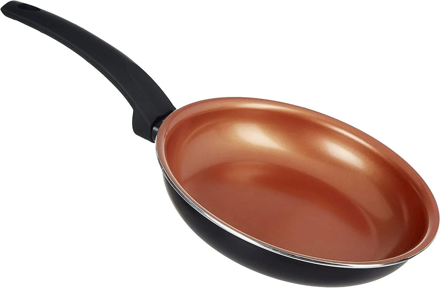 IKO Copper Ceramic Nonstick Frying Pan, Dishwasher Safe skillet, Soft Touch Handle Cookware