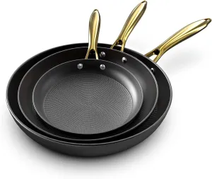 imarku Non Stick Frying Pans, Nonstick Cast Iron Skillets 3 Pcs - 8 Inch, 10 Inch and 12 Inch Nonstick Frying Pan Set, Professional Frying Pans Set, Frying Pan with Stay Cool Handle, Birthday Gifts
