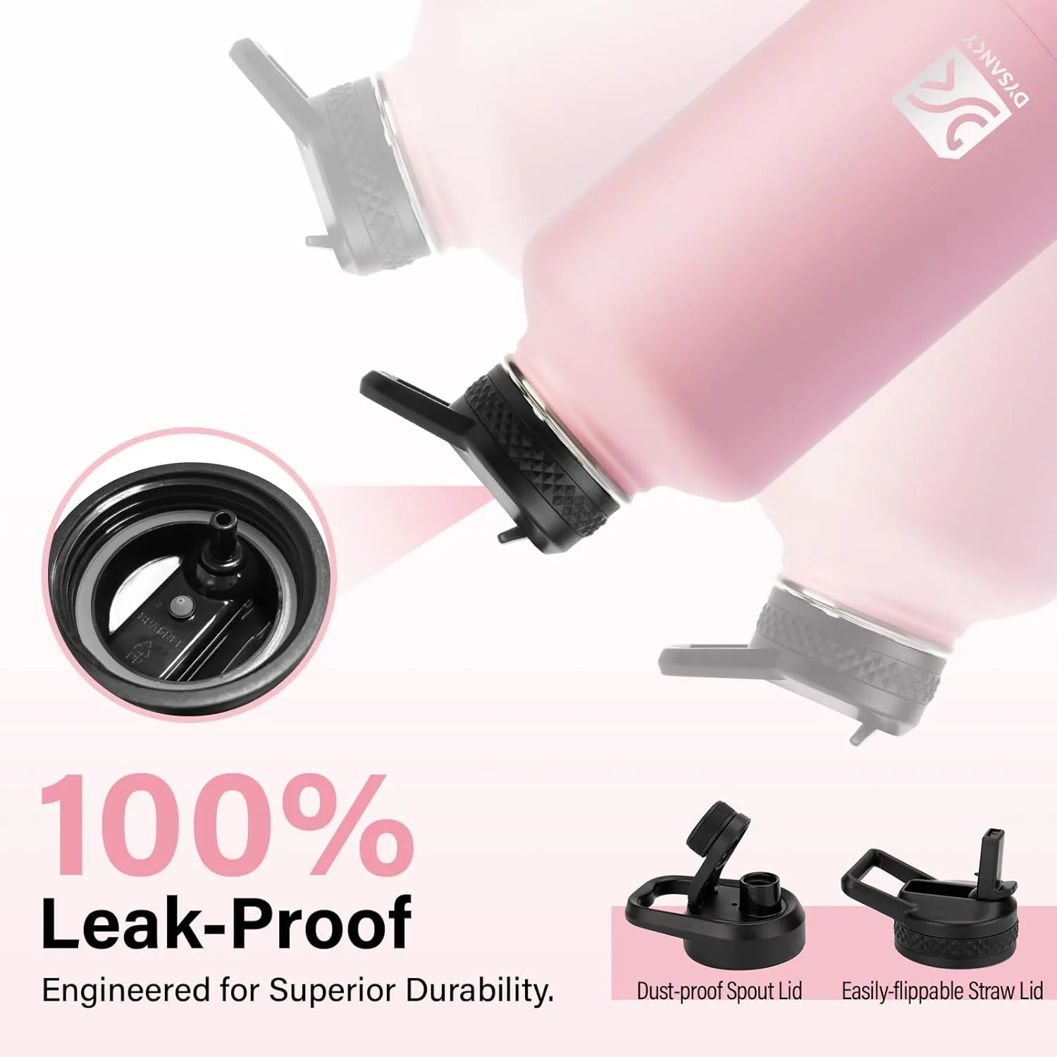 Insulated Water Bottle | Thickened Stainless Steel Vacuum Metal Thermos | Portable Sports Half Gallon Large Water Jug for Gym and Hiking with Straw, Carrier Bag, Handle Strap | BPA-Free 64 oz