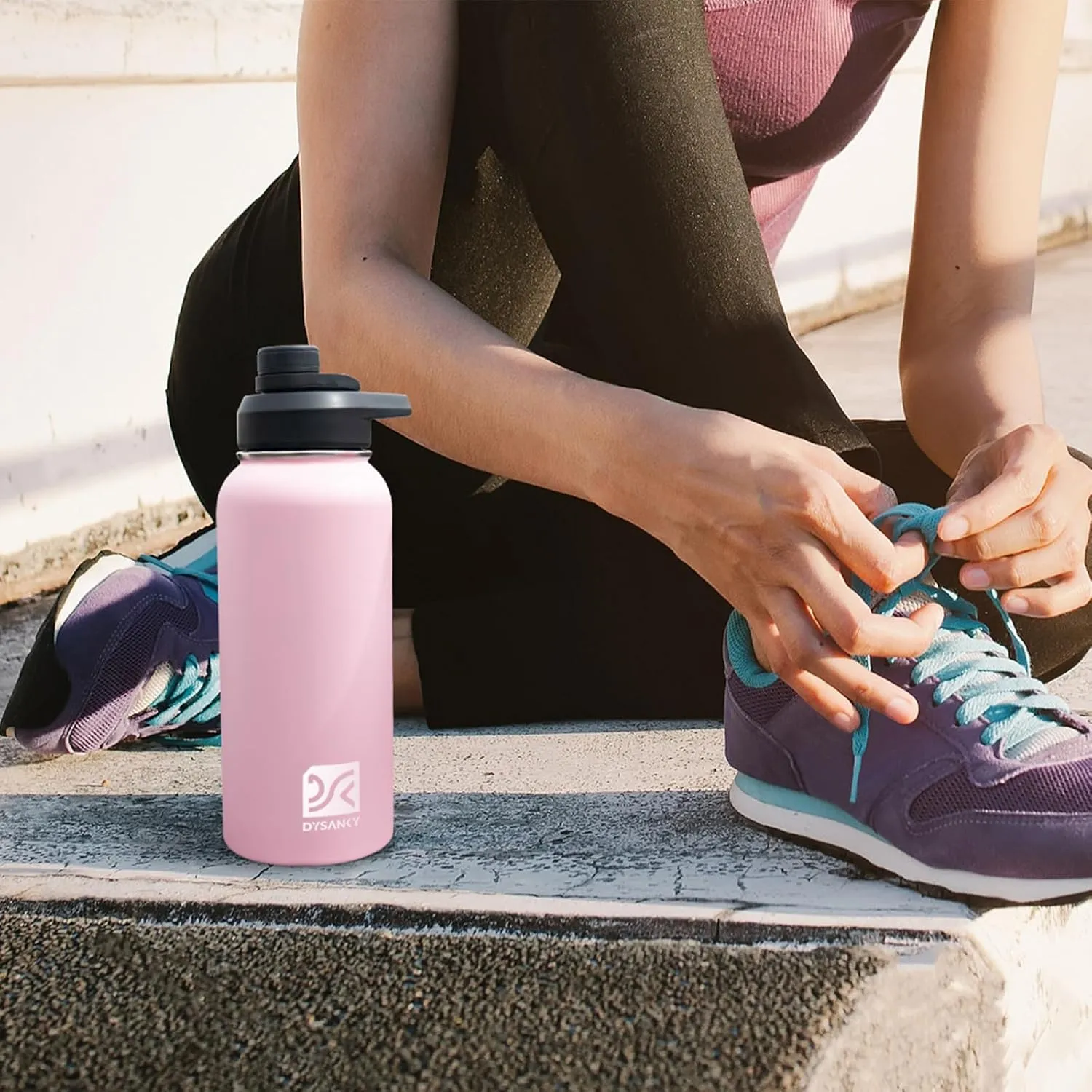 Insulated Water Bottle | Thickened Stainless Steel Vacuum Metal Thermos | Portable Sports Water Jug for Gym and Hiking with Straw, Carrier Bag, Handle Strap | BPA-Free 32 oz