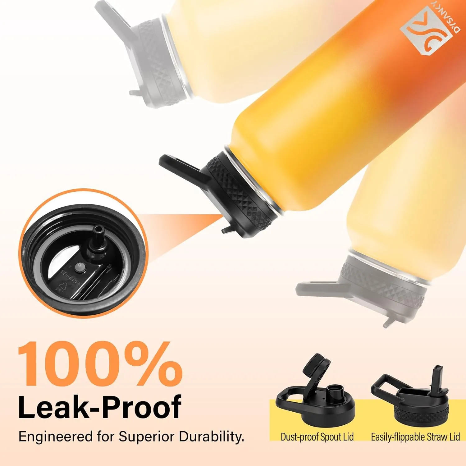 Insulated Water Bottle | Thickened Stainless Steel Vacuum Metal Thermos | Portable Sports Water Jug for Gym and Hiking with Straw, Carrier Bag, Handle Strap | BPA-Free 32 oz