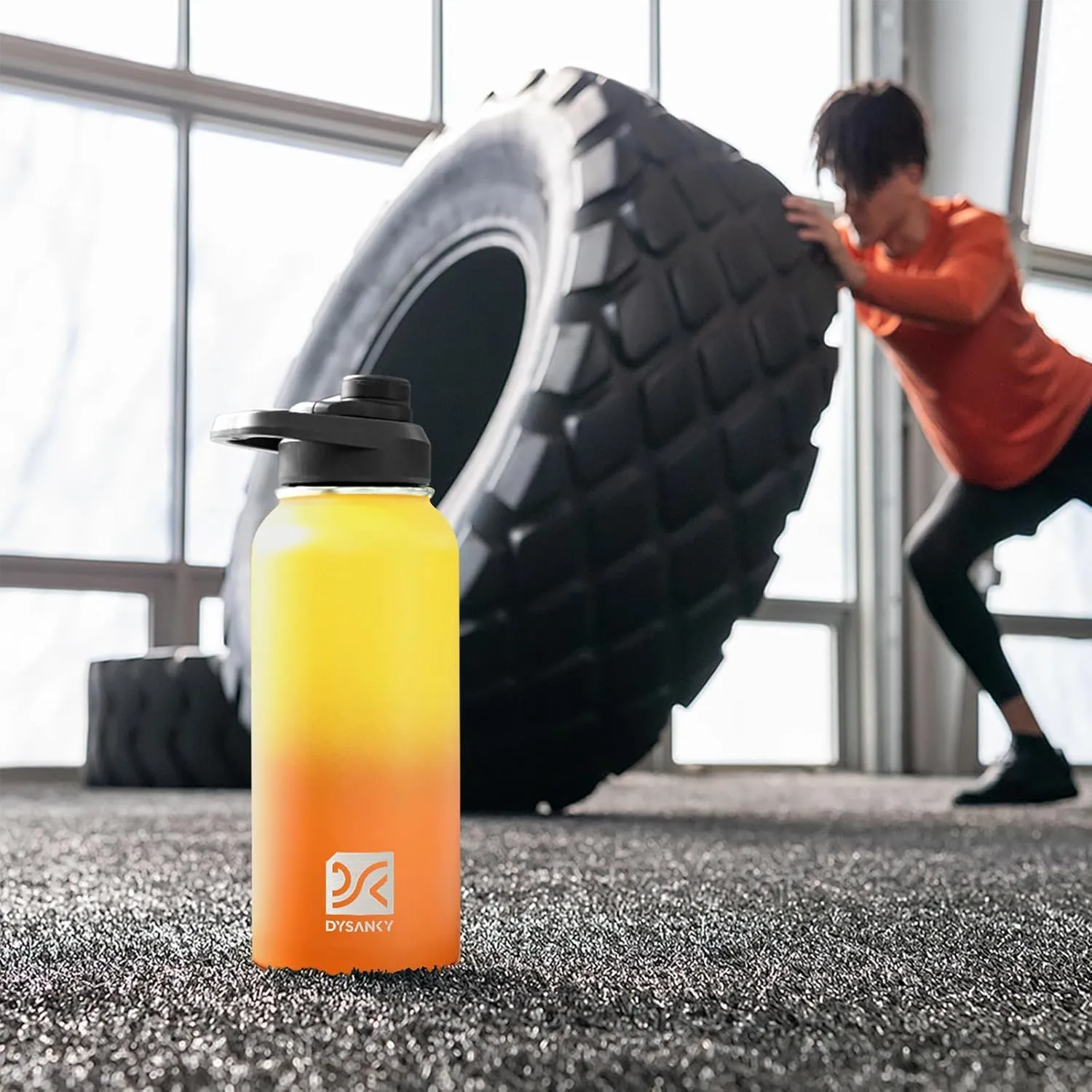 Insulated Water Bottle | Thickened Stainless Steel Vacuum Metal Thermos | Portable Sports Water Jug for Gym and Hiking with Straw, Carrier Bag, Handle Strap | BPA-Free 32 oz