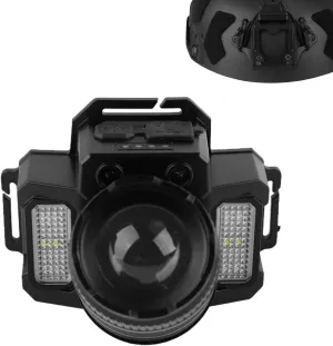 Intelligent Motion-Sensing Tactical Helmet Light, Rotatable Zoom 5 Light Modes for Outdoor Camping, Fishing and Emergency Operations