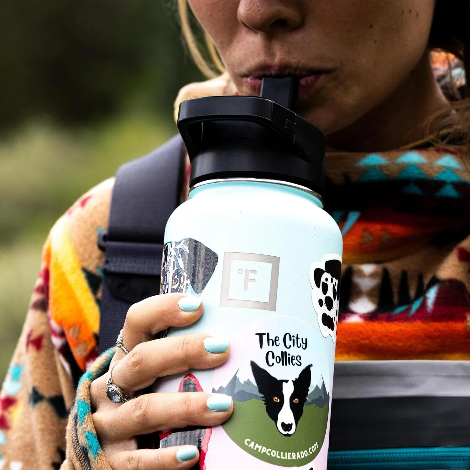 IRON °FLASK Camping & Hiking Hydration Flask with 3 Lids - Stainless Steel, Double Walled & Vacuum Insulated Water Bottle - Leak Proof & BPA Free (Black Marquina, Straw - 22 oz)