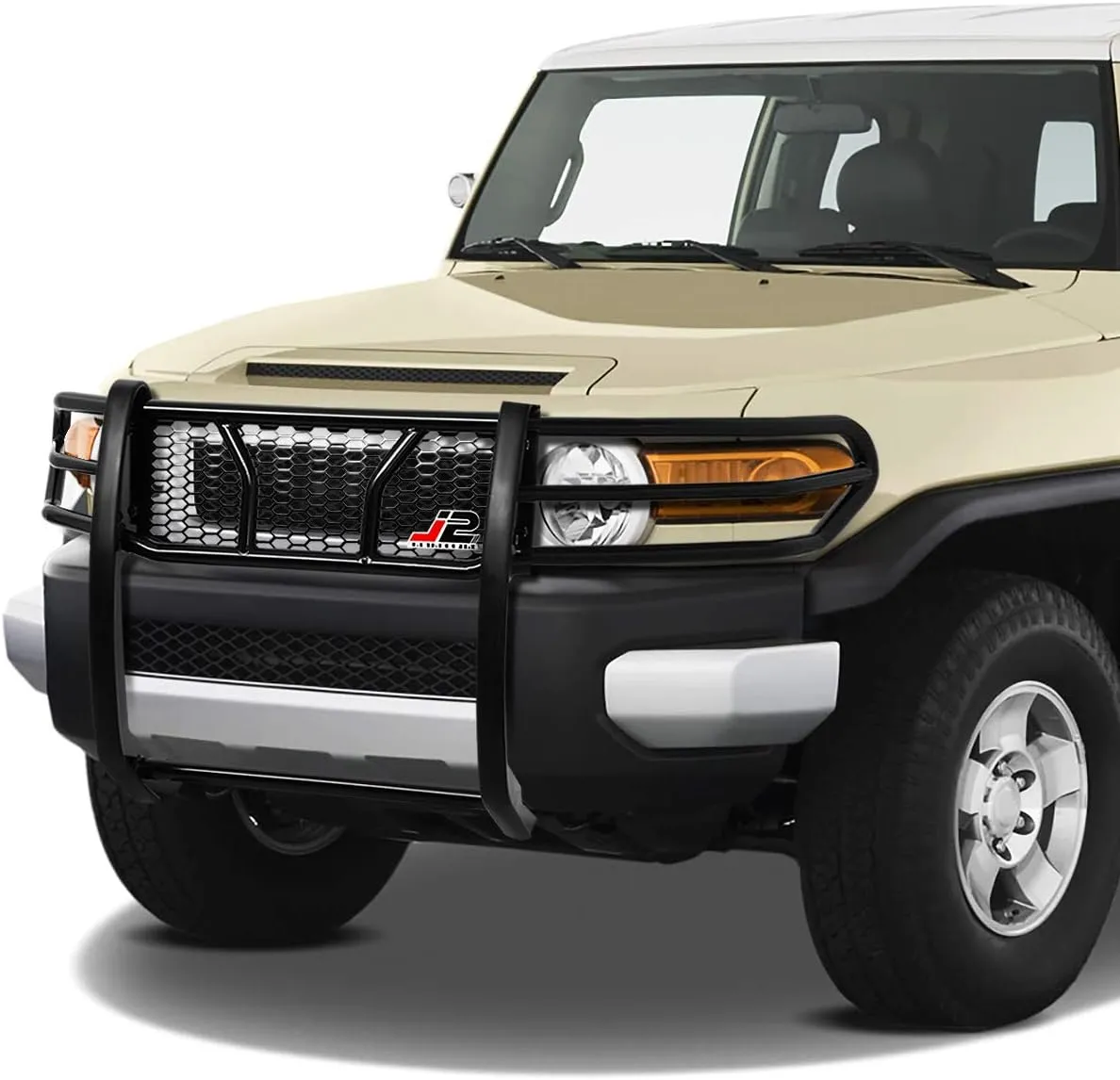 J2 Engineering J2-GG-015 Heavy Duty Honeycomb Mesh Front Bumper Guard Replacement [Compatible with 07-14 Toyota FJ Cruiser]