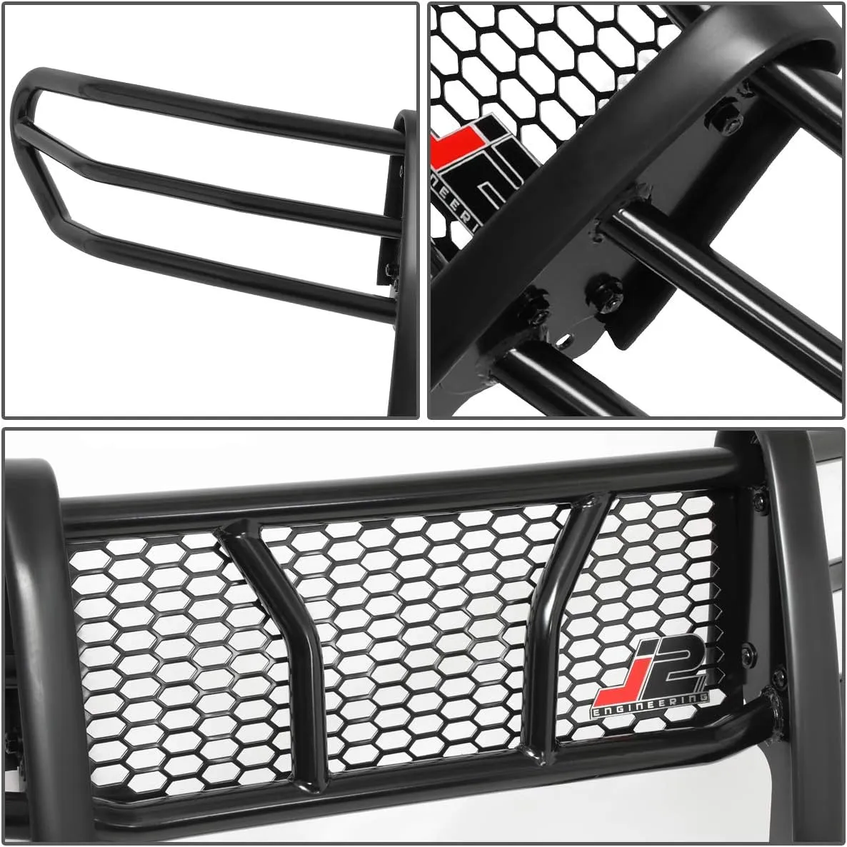 J2 Engineering J2-GG-015 Heavy Duty Honeycomb Mesh Front Bumper Guard Replacement [Compatible with 07-14 Toyota FJ Cruiser]