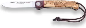 Joker Canguro NO129 Folding Hunting Knife – Handmade in Spain – 3.35" MOVA Stainless Steel Blade – Stag Horn or Olive Wood Handle – Outdoor Bushcraft EDC Pocket Knife (Olive Wood)