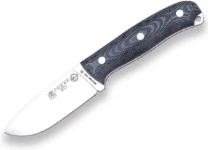 Joker Ursus CM116-P Sports Survival Knife, Canvas Micarta Handle and 3.94 inches Blade of Böhler N695, with Leather Sheath, Tool for Fishing, Hunting, Camping and Hiking (Black Micarta Canvas, Leather Sheath with FireStarter)