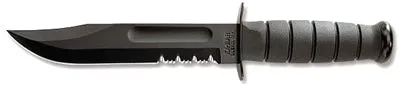 Ka-Bar Bowie Fixed 7.0 in Black Combo Blade Polymer Handle