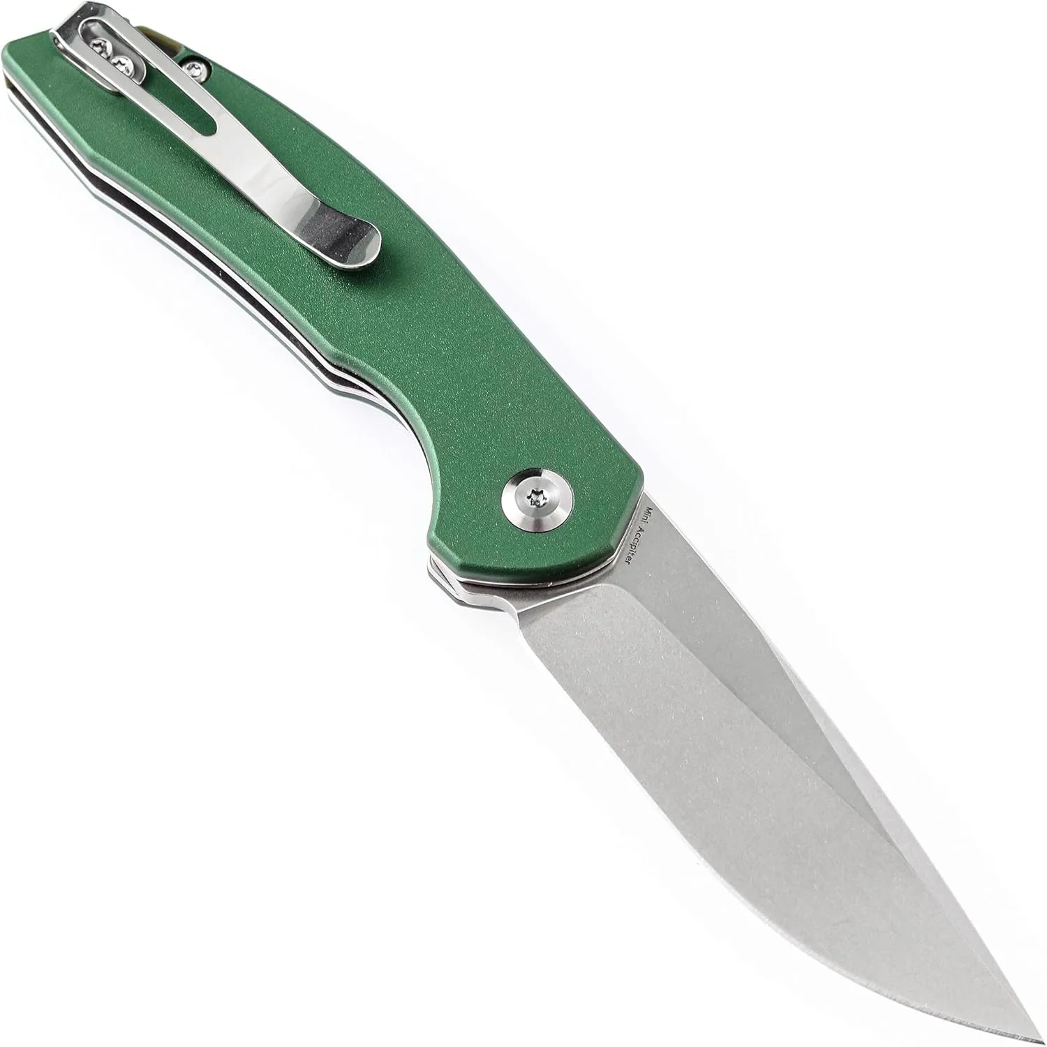 KANSEPT Accipiter Pocket Folding Knives EDC Camping Knife 2.9'' 154CM Material Pocket Folding Knife with Green Aluminum Handle Everyday Carry T2007A4