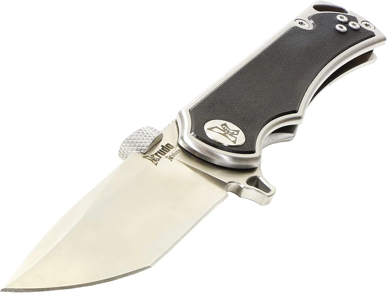 KARSINO10 LTE Folding EDC Knife with Drop Point Blade, G10 Inlays, SS Ball Bearing Washers, Louis Krudo’s Original Thumb Wedge for Pocket Deployment, Tactical Pocket Knife, Pocket Art.