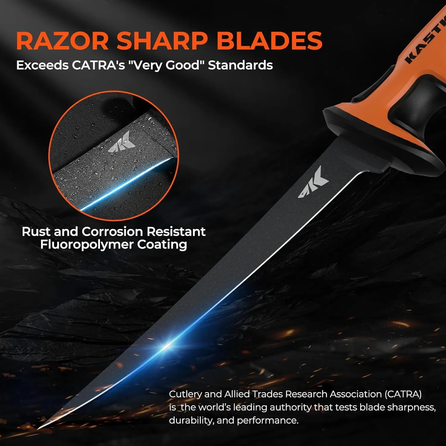 KastKing Ultimate Angler 7" Fillet Knife, Razor Sharp Corrosion-resistant Vanadium Stainless Steel Blade, Fishing Knife Includes Sheath with Sharpener & Line Cutter, EnduraGrip Ergonomic Handle