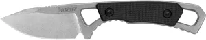 Kershaw Brace Drop Point Pocket Knife, 2-in. Blade, Molded Neck Sheath, Fixed Blade (2085) , Black