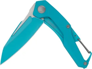 Kershaw Teal Reverb Pocket Knife, Lightweight Folding Blade with 2.5 in. 8Cr13MoV Stainless Steel Blade; Carabiner Clip, Frame Lock, and Single Position Extra Deep Carry Pocket Clip; 1.6 oz.