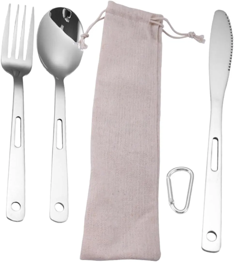 KESYOO Elevate Your Camping Meals Stainless Steel Forks Spoons Knives 5pcs Tableware Set