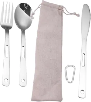 KESYOO Elevate Your Camping Meals Stainless Steel Forks Spoons Knives 5pcs Tableware Set
