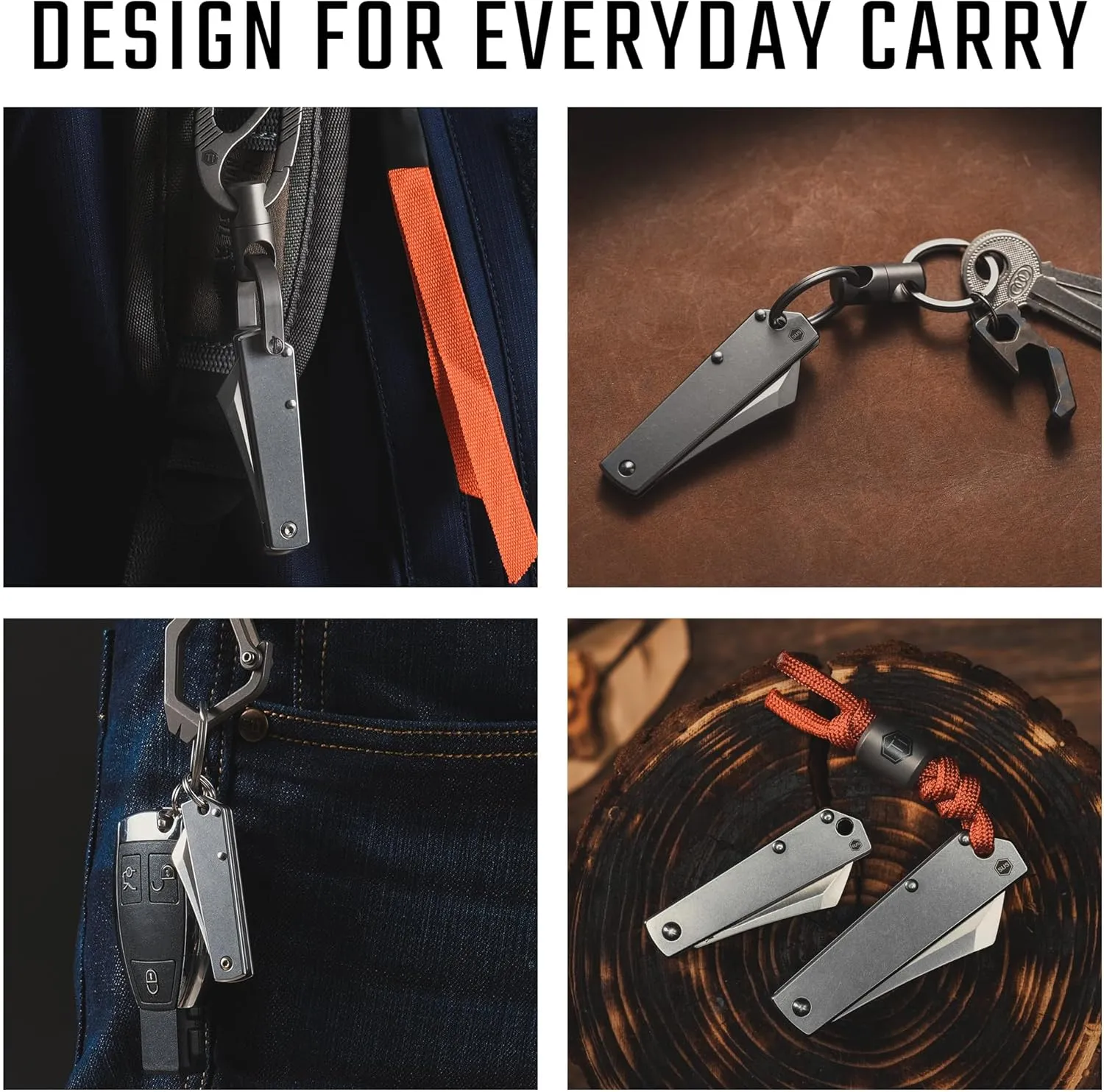KeyUnity KK03S Small Folding Knife Fixed Blade Knife, Stainless Steel EDC Pocket Knife for men & Women