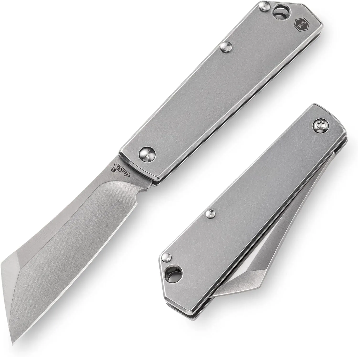 KeyUnity KK03S Small Folding Knife Fixed Blade Knife, Stainless Steel EDC Pocket Knife for men & Women