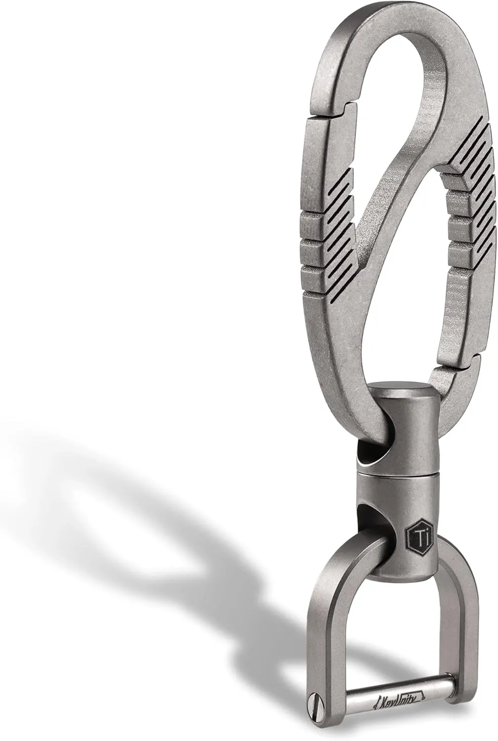 KeyUnity Titanium Carabiner Keychain Clip, Dual-Gate Quick Release EDC Key Ring Holder Organizer for Men and Women