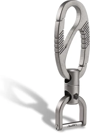 KeyUnity Titanium Carabiner Keychain Clip, Dual-Gate Quick Release EDC Key Ring Holder Organizer for Men and Women