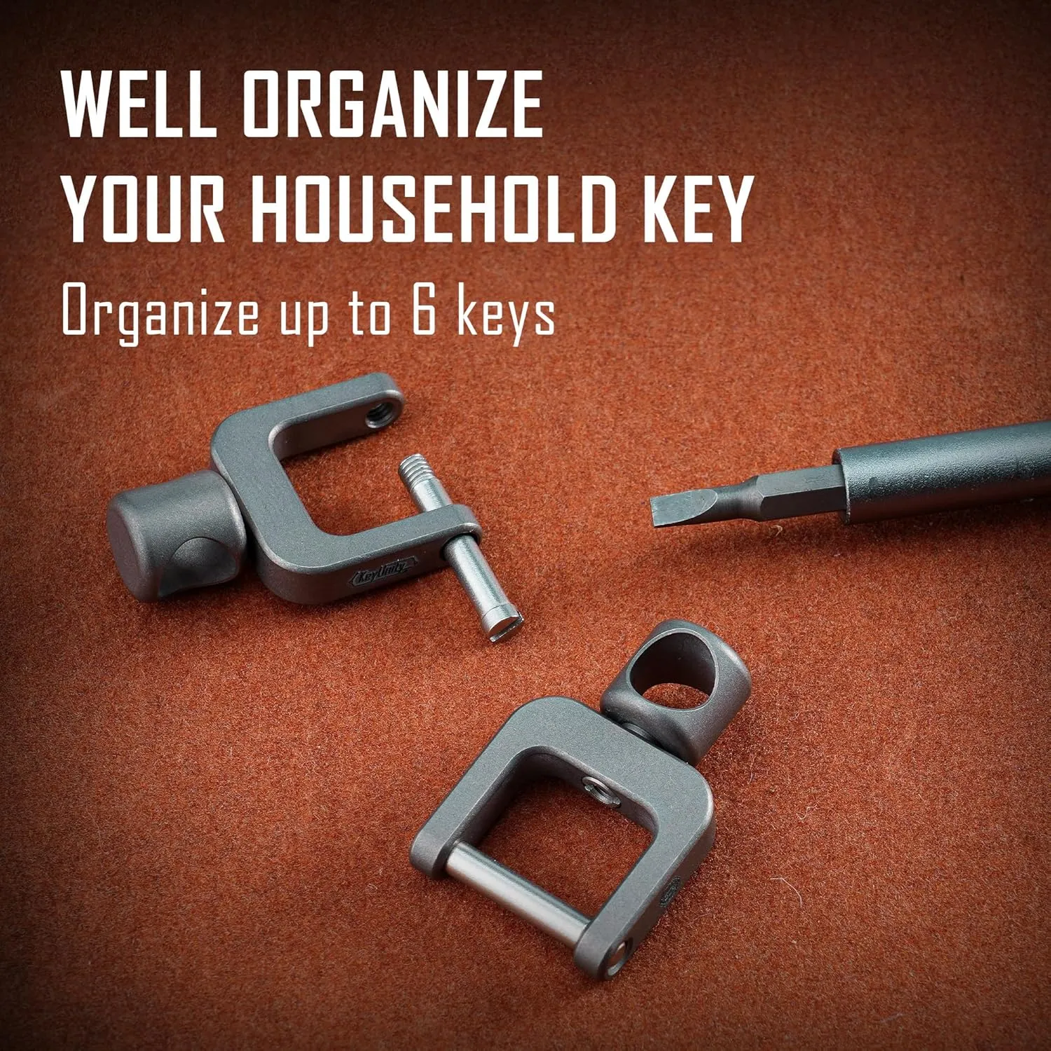 KeyUnity Titanium Side Pushing Key Ring, Quick Release Minimalist Split Keychain Ring for Carabiner, Car Keys & Home Keys