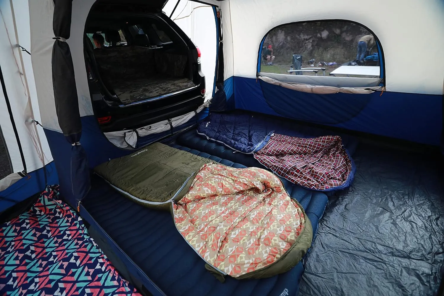 KingCamp Double Sleeping Pad for Camping, Rollover Prevention Inflatable Queen Camping Mattress 2 Person Ultralight Air Mat for Backpacking Hiking Tent Cot