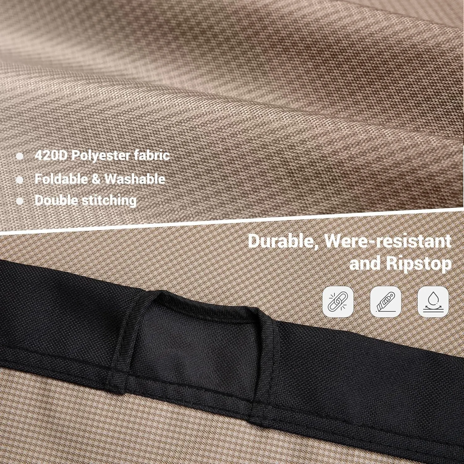 KingCamp Ultralight Camping Cot, Portable Folding Cots 265lbs Heavy Duty Sleeping Bed with Pad Pillow for Adults Outdoor Backpacking Travel Hiking, Khaki