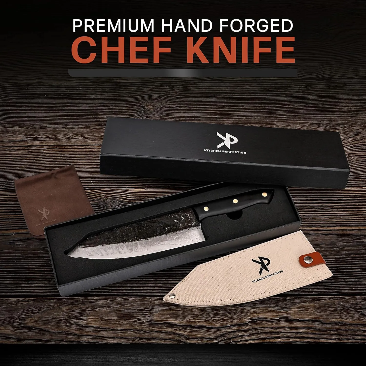 Kitchen perfection Handmade Chefs Carving Knife For Meat Cutting- Extremely Sharp Cooking Knife 8 Inch -Hand Sharpen Best Gift For Men - High Carbon Steel w/Canvas Sheath