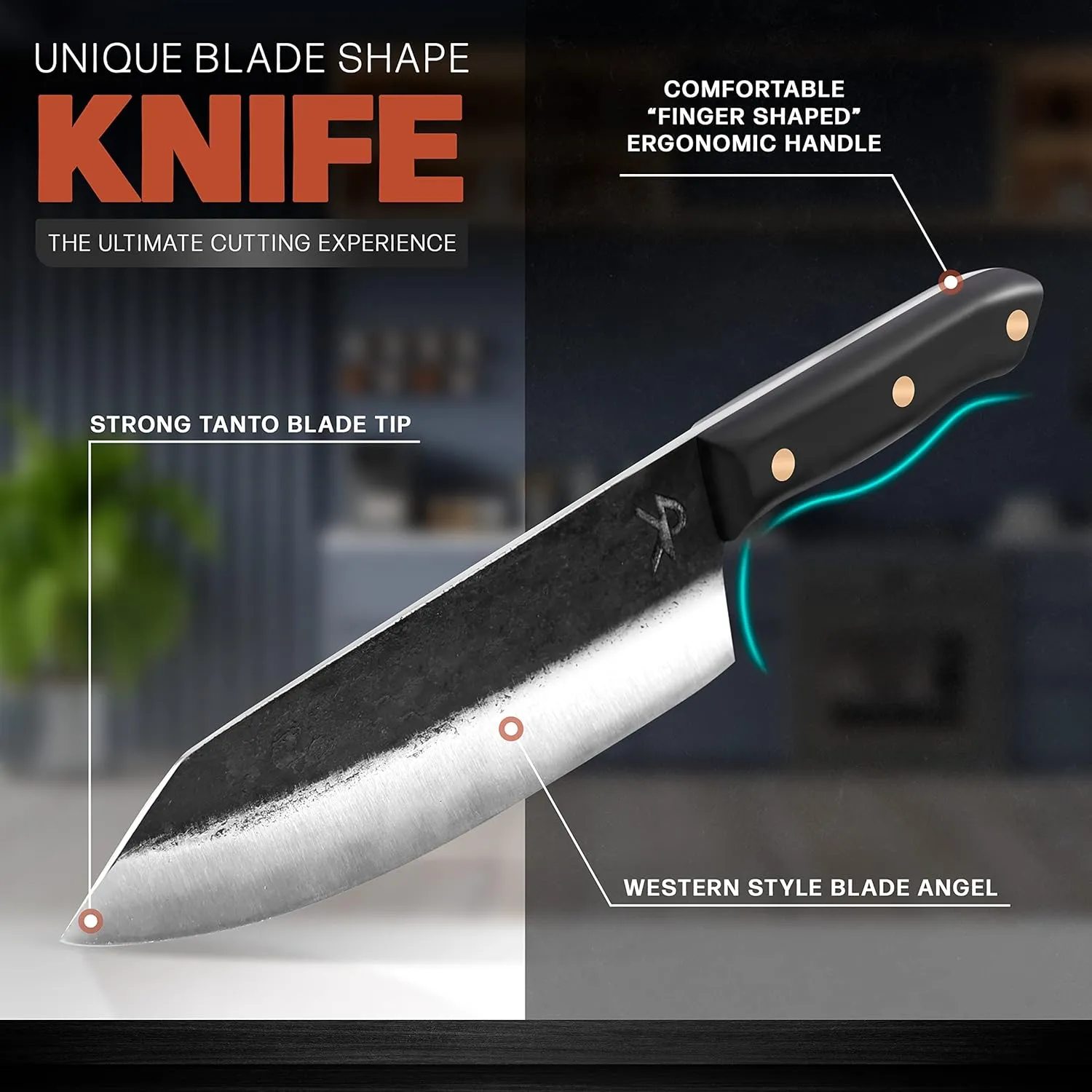 Kitchen perfection Handmade Chefs Carving Knife For Meat Cutting- Extremely Sharp Cooking Knife 8 Inch -Hand Sharpen Best Gift For Men - High Carbon Steel w/Canvas Sheath