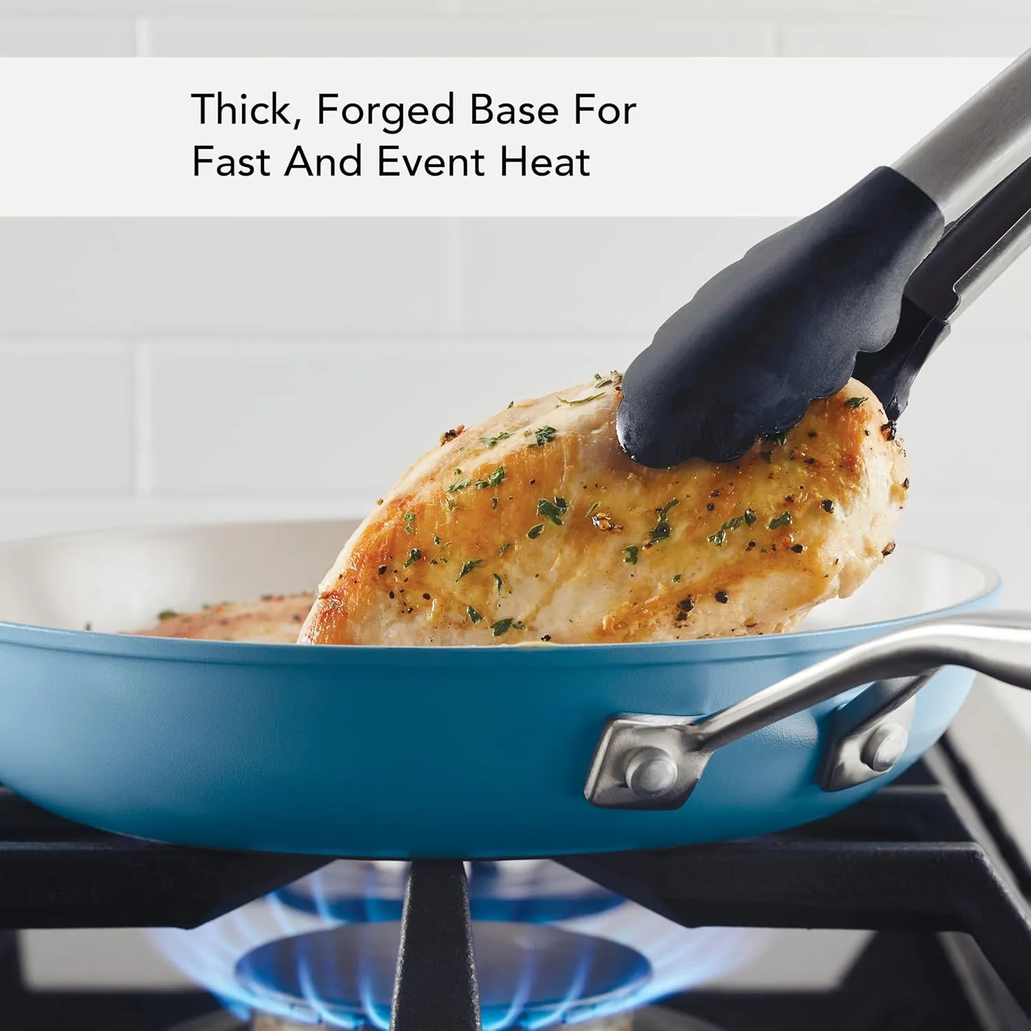 KitchenAid Hard Anodized Ceramic Nonstick Frying Pan/Skillet, 12.25 Inch, Blue Velvet