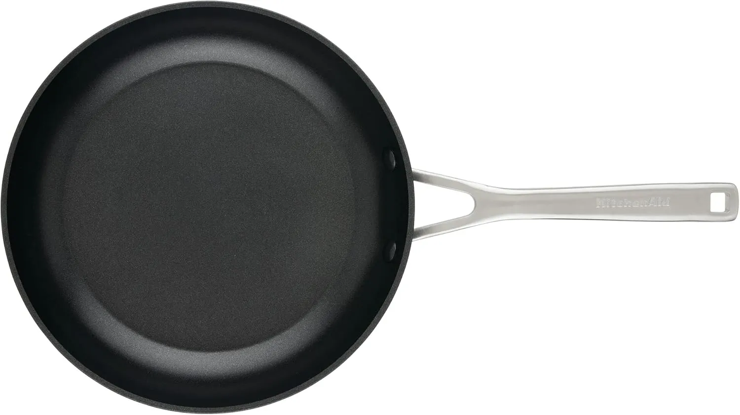 KitchenAid Hard Anodized Induction Nonstick Frying Pan Set With Lid, 3-Piece – 8 & 10 Inch Skillets, Durable, Even Heating, Dishwasher & Oven Safe, Easy-Clean, Matte Black