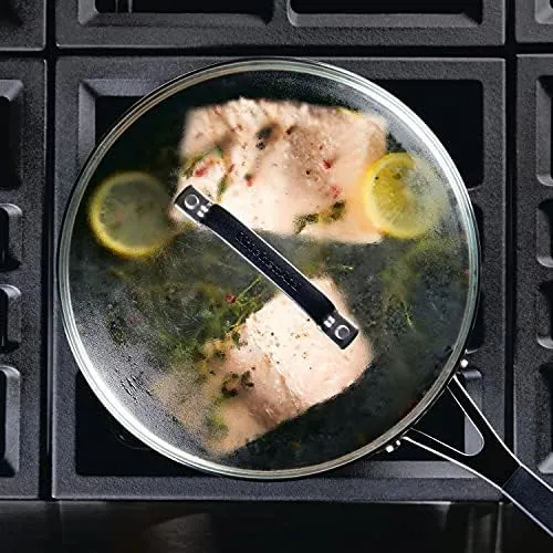 KitchenAid Hard Anodized Nonstick Saute/Fry Pan with Lid, 3 Quart, Onyx Black