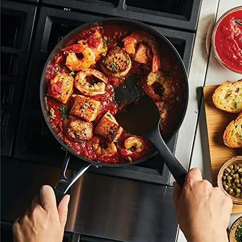 KitchenAid Hard Anodized Nonstick Saute/Fry Pan with Lid, 3 Quart, Onyx Black