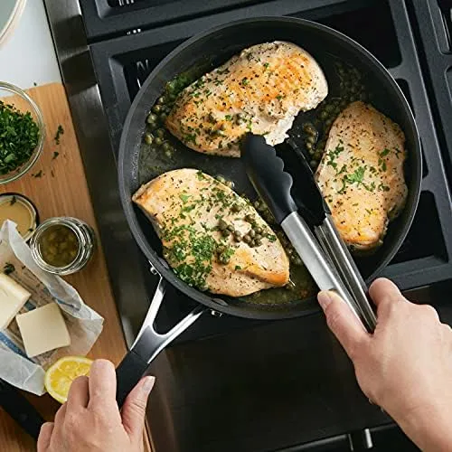 KitchenAid Hard Anodized Nonstick Saute/Fry Pan with Lid, 3 Quart, Onyx Black