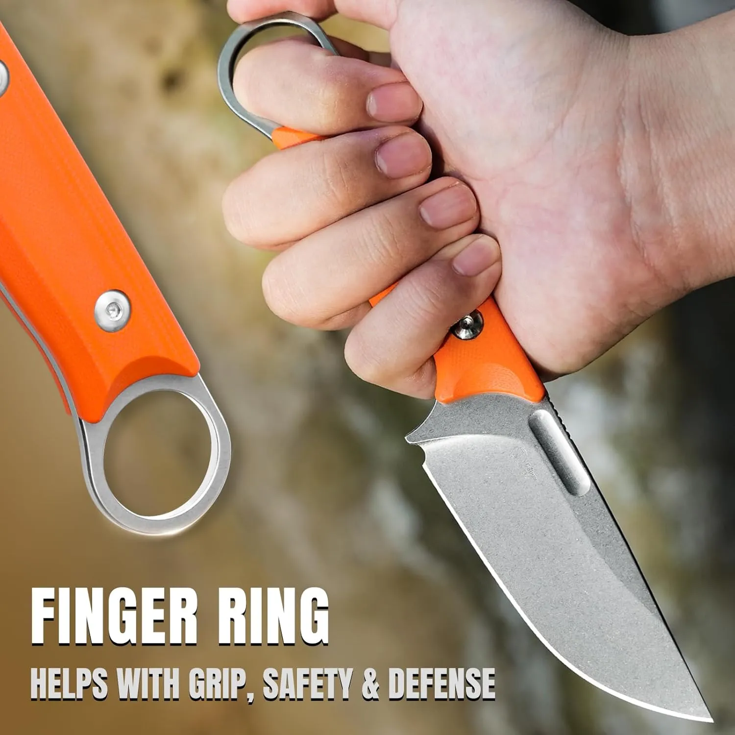Kizer Cabox Fixed Blade Knife 3.36" D2 Steel Fixed Blade Hunting Knife G10 Handle with Sheath Survival Camping Knife 1048M2