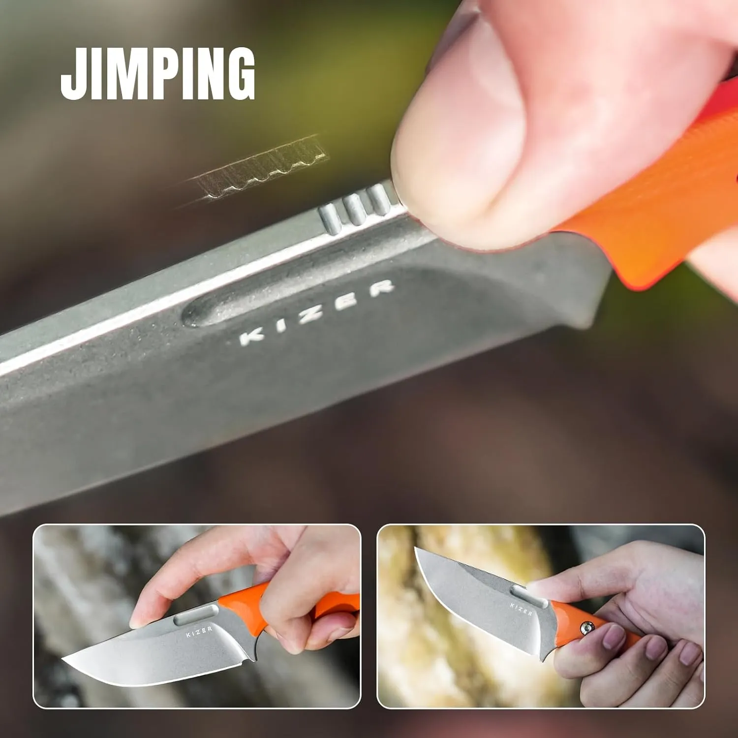 Kizer Cabox Fixed Blade Knife 3.36" D2 Steel Fixed Blade Hunting Knife G10 Handle with Sheath Survival Camping Knife 1048M2