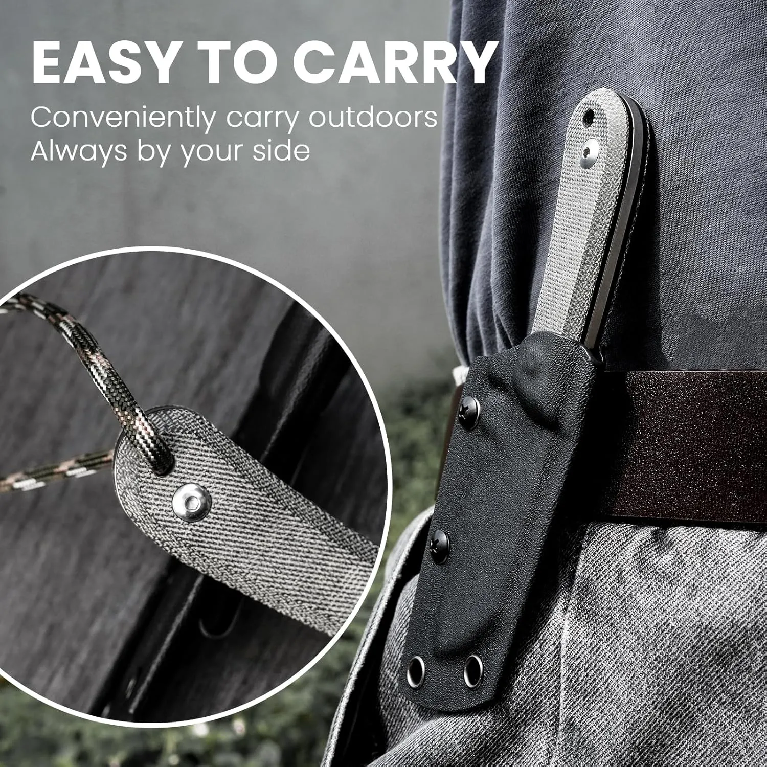 Kizer Fixed Blade Hunting Knife - D2 Blade, G10/Micarta Handle, Outdoor/Camping/Survival Knife with Sheath - Lightweight EDC Fixed Blade for Men & Women Outdoor Enthusiasts-1062A1, White