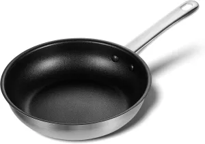 KOCH SYSTEME CS Stainless Steel Frying Pan 8 Inch, Non-Toxic Nonstick Coating for Professional Cooking, Stainless Steel Skillet with Stay-Cool Handle, Small Frying Pan 8 Inch, Induction Compatible