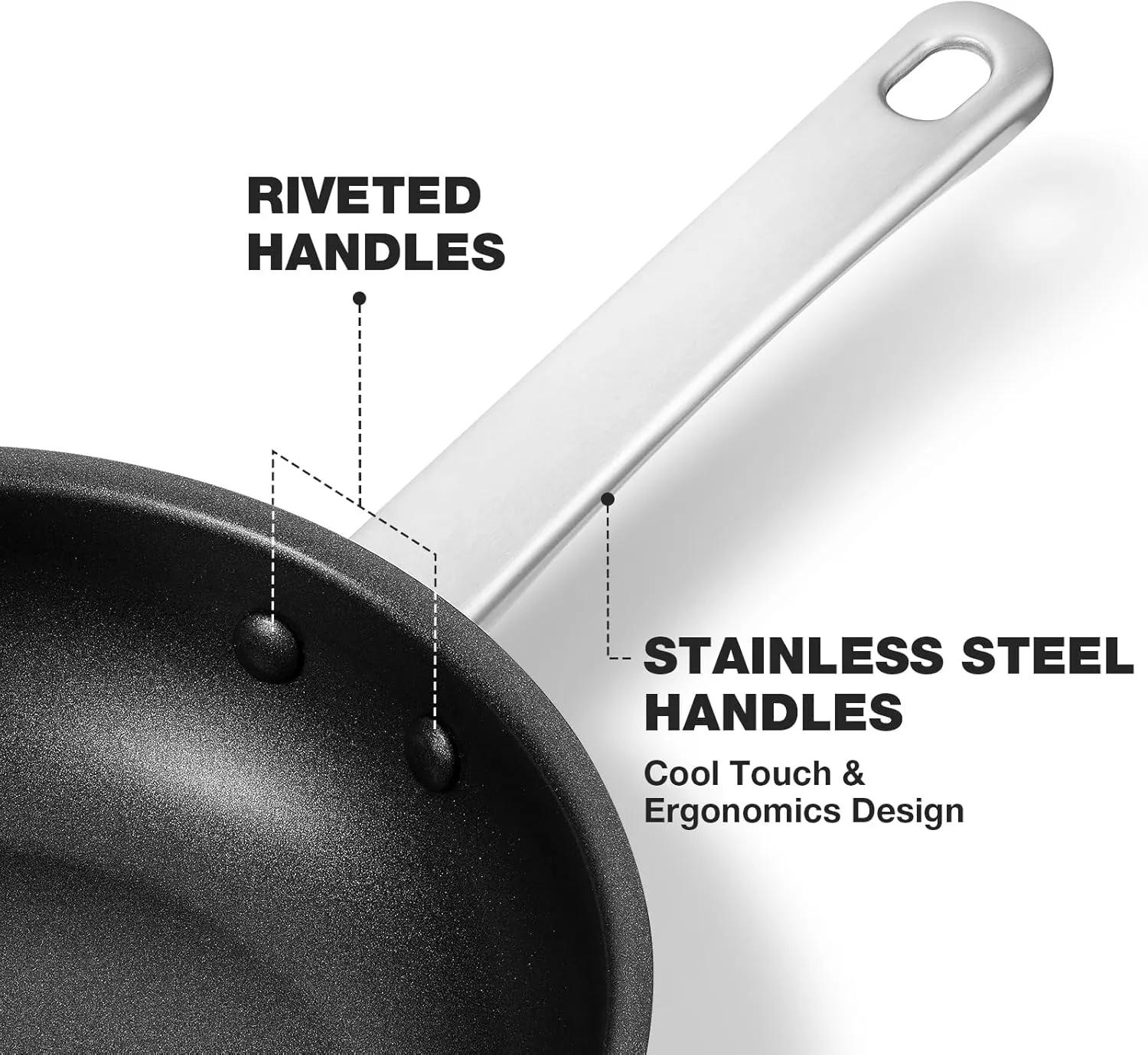 KOCH SYSTEME CS Stainless Steel Frying Pan 8 Inch, Non-Toxic Nonstick Coating for Professional Cooking, Stainless Steel Skillet with Stay-Cool Handle, Small Frying Pan 8 Inch, Induction Compatible