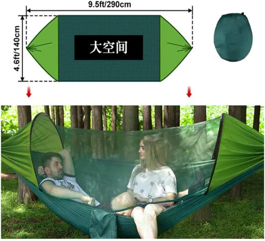 Large Camping Hammock Mosquito Net Lightweight Hanging Bed Hammocks Tree Straps Hammock Outdoor Backpacking Hiking Backyard (C)