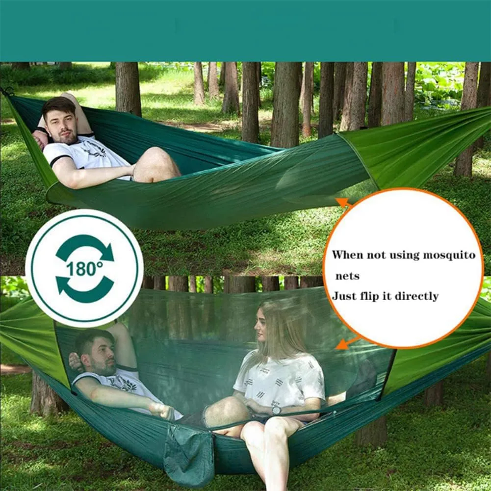 Large Camping Hammock Mosquito Net Lightweight Hanging Bed Hammocks Tree Straps Hammock Outdoor Backpacking Hiking Backyard (C)