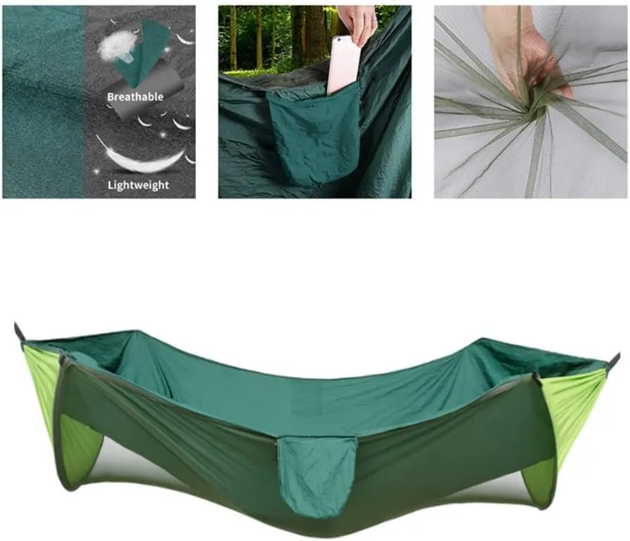 Large Camping Hammock Mosquito Net Lightweight Hanging Bed Hammocks Tree Straps Hammock Outdoor Backpacking Hiking Backyard (C)