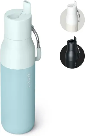 LARQ Bottle Flip Top 17 oz - Reusable Insulated Stainless Steel Water Bottle With Straw | Thermos, BPA Free | For Sports, Gym, and Travel | Keep Drinks Cold for 24 Hours, Seaside Mint