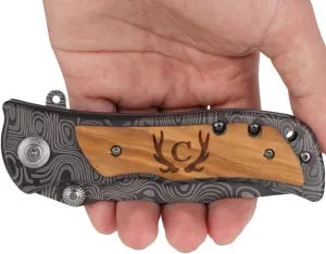 Laser Engraved Pocket Knife with monogrammed from A-Z