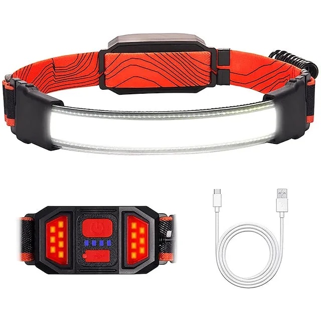 LED Headlamp Flashlight 1000lumens Headlight, USB Rechargeable Head Lamp With Red Taillight, Lightweight Waterproof Headlamps for Outdoor Camping Running Hiking, Hard Hat Headlamp